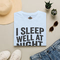 I Sleep Well at Night Funny Billiards T-Shirt – Pool Player 8 Ball Graphic Tee