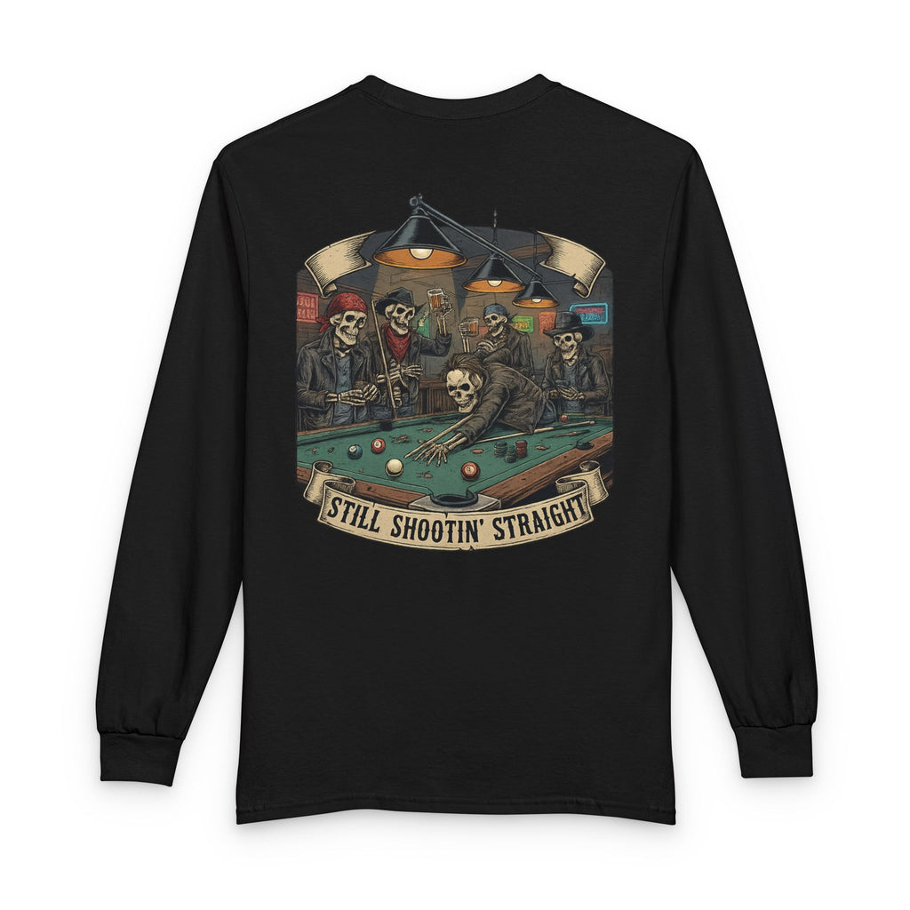 Still Shootin’ Straight Billiards Gildan Long Sleeve Tee