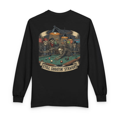 Still Shootin’ Straight Billiards Gildan Long Sleeve Tee