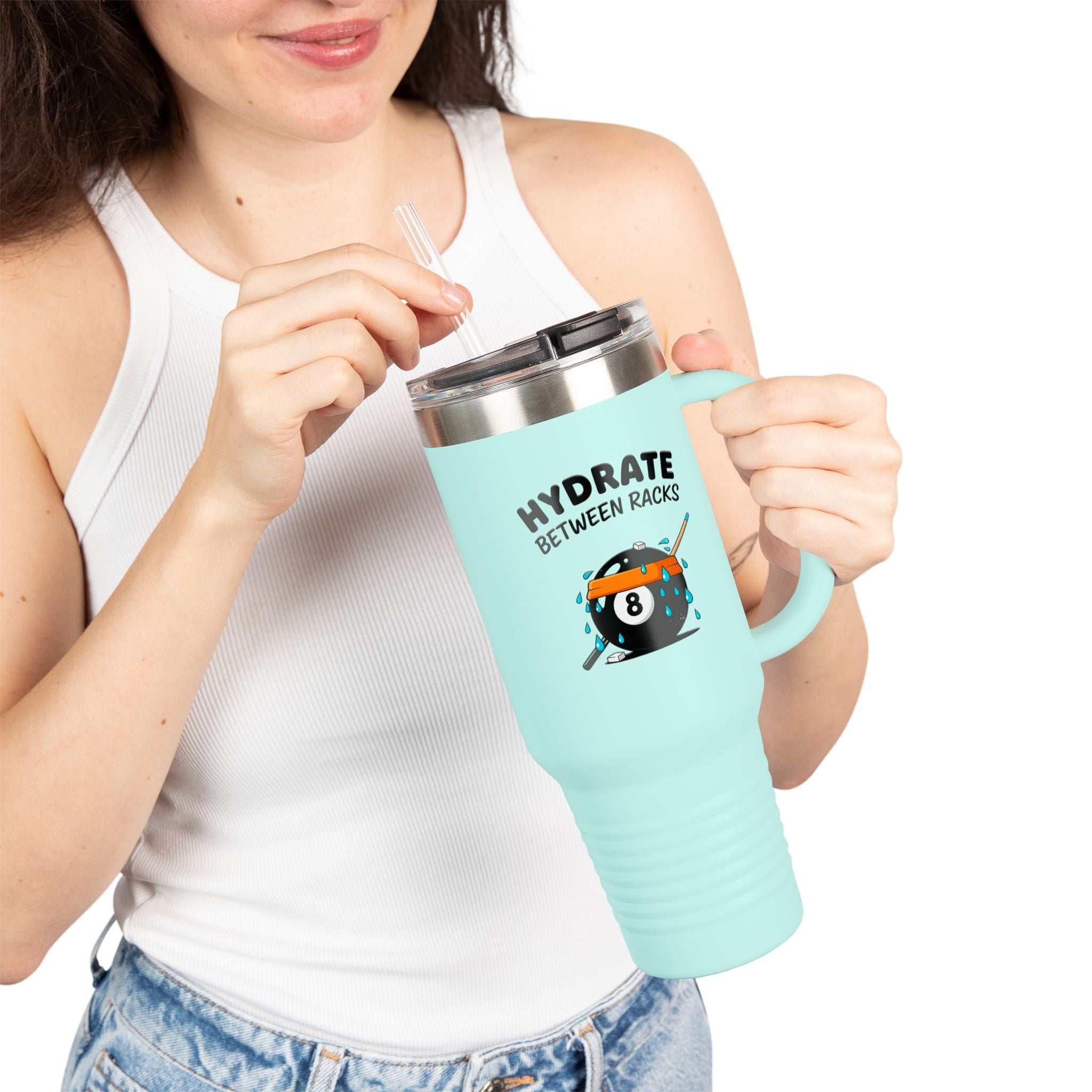 Hydrate Between Racks Billiards 40oz Insulated Travel Mug