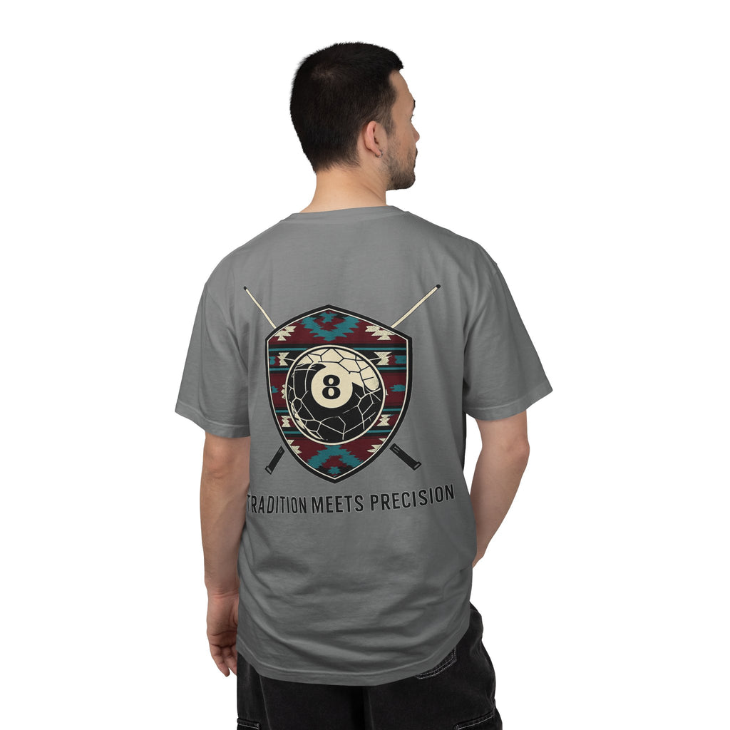 Tradition Meets Precision Pool 8-Ball Crest Comfort Colors Tee