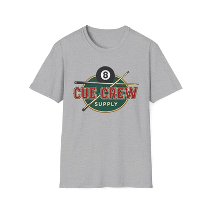 Cue Crew Supply Retro Logo Core Line Billiards Gildan Tee