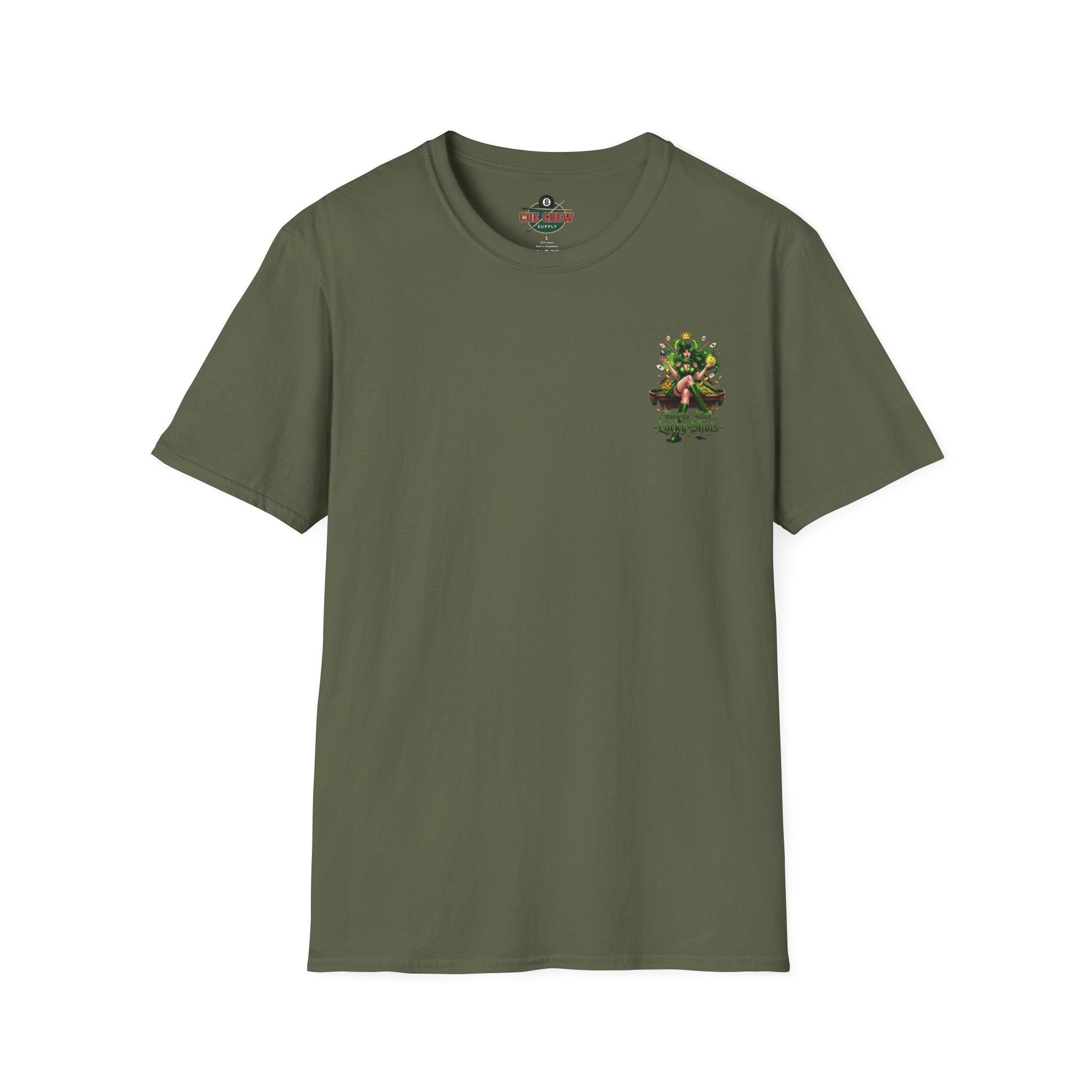 Always After Me Lucky Shots Funny Irish Billiards T-Shirt | St. Patrick's Day Pool Player Graphic Tee | Front & Back Print