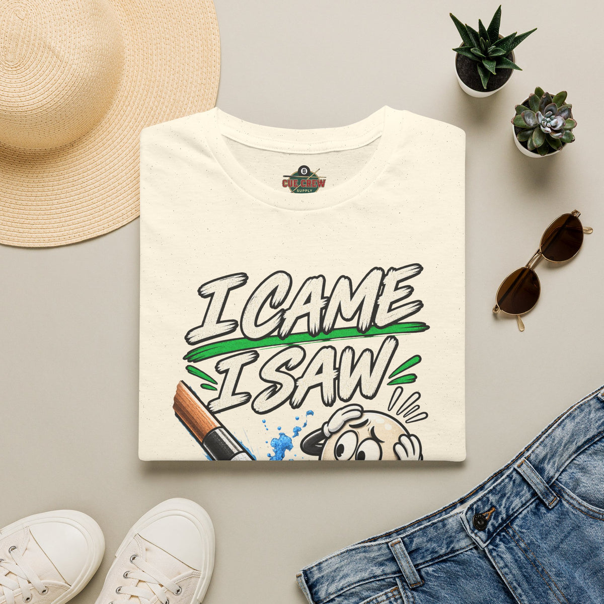 I Came I Saw I Miscue’d – Funny Billiards T-Shirt – Pool Player Tee