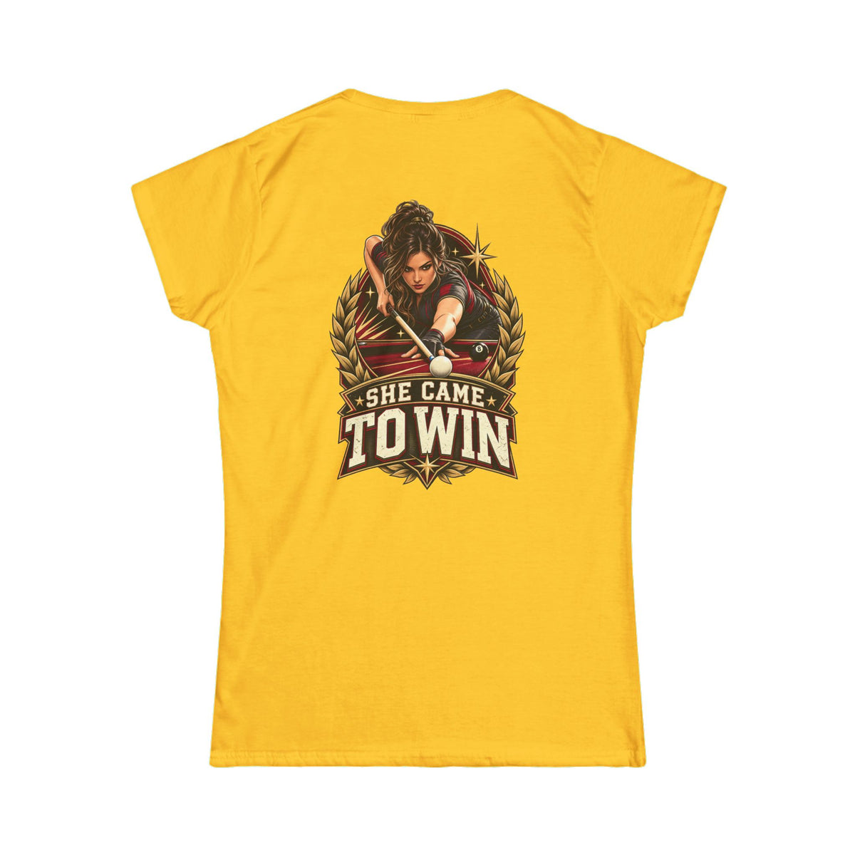 She Came To Win Women’s Billiards T-Shirt – Front & Back Pool Tee