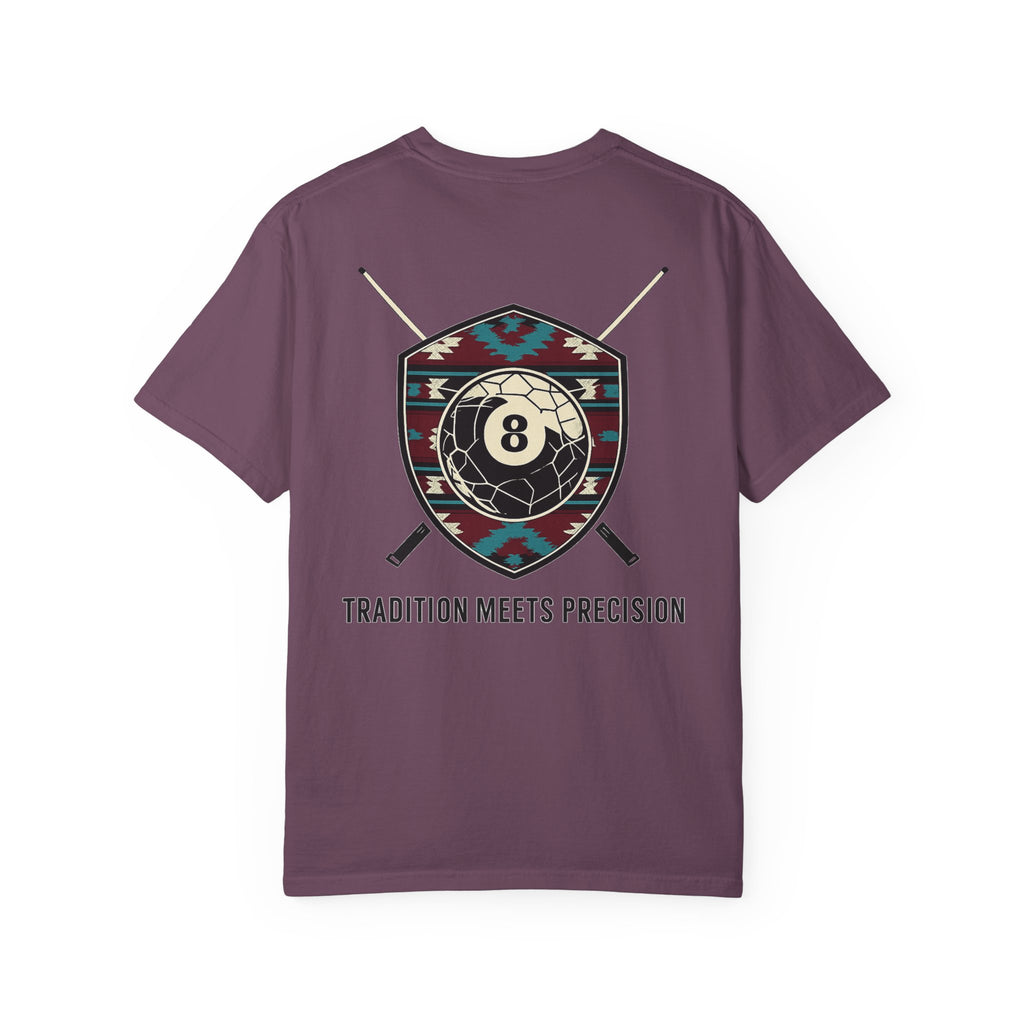 Tradition Meets Precision Pool 8-Ball Crest Comfort Colors Tee