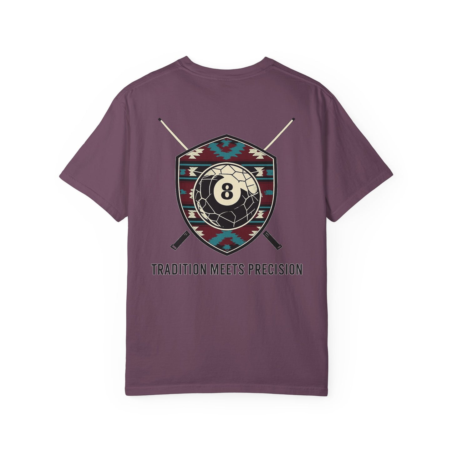 Tradition Meets Precision Pool 8-Ball Crest Comfort Colors Tee