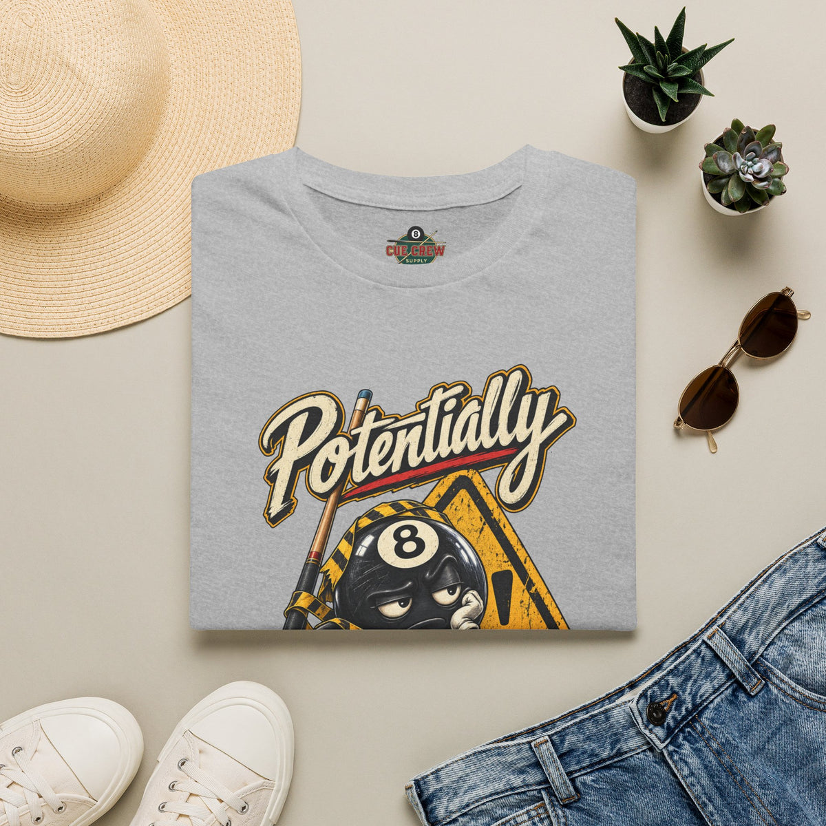 Potentially Dangerous – Funny 8-Ball Billiards T-Shirt – Pool Player Tee