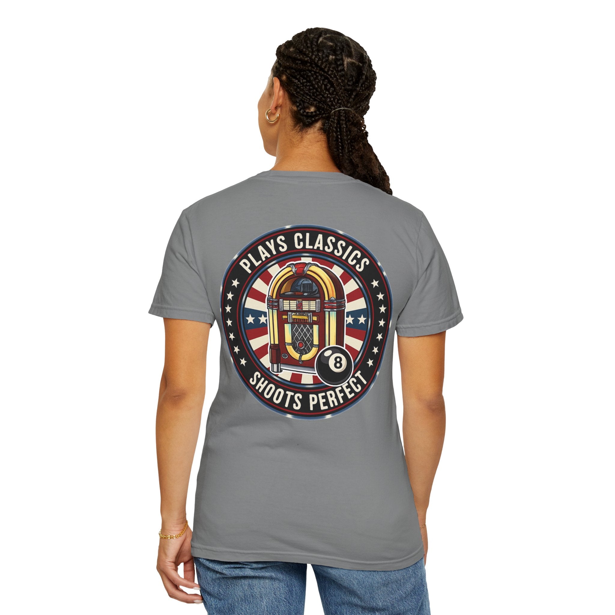 Plays Classics, Shoots Perfect Classic Jukebox Billiards Comfort Colors Tee