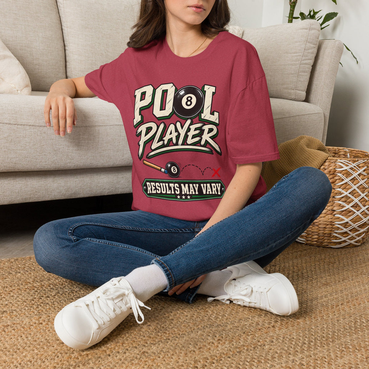 Pool Player Results May Vary – Funny Billiards T-Shirt