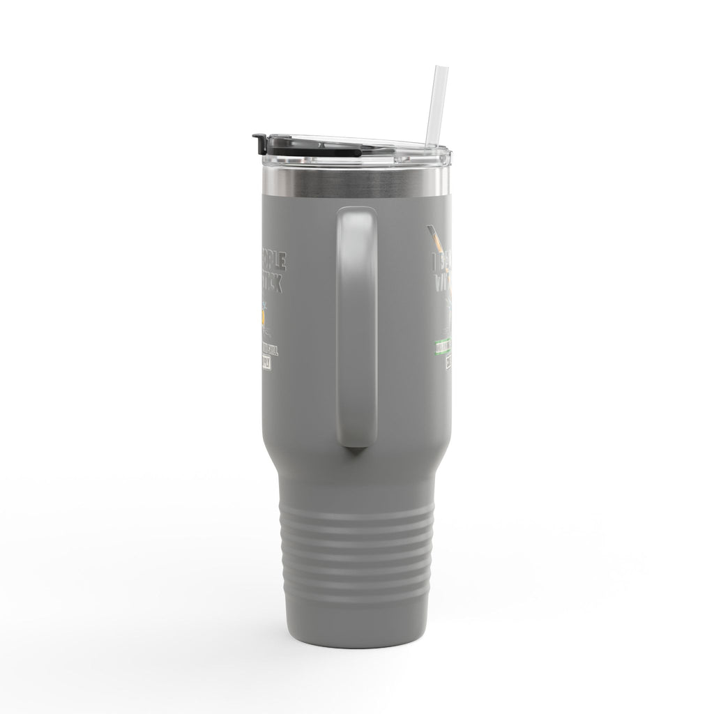 I Beat People With a Stick” Billiards Cue Crew Funny 40 oz. Tumbler