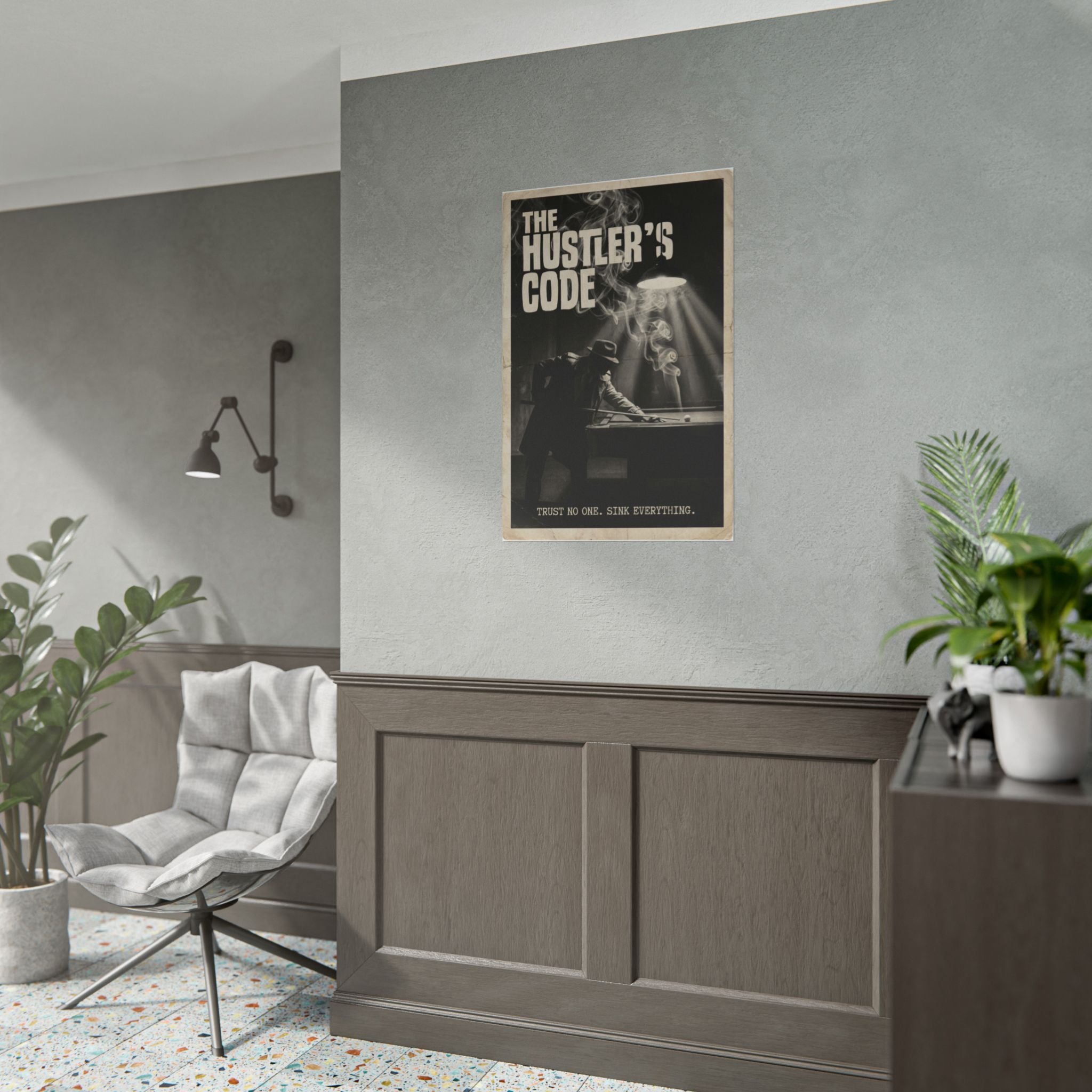 The Hustler's Code Vintage Billiards Wall Art Rolled Poster 24"x36"