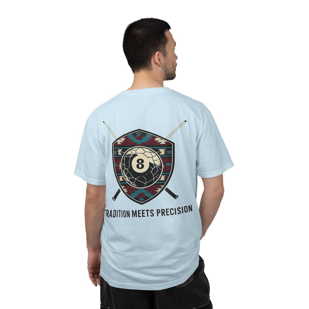 Tradition Meets Precision Pool 8-Ball Crest Comfort Colors Tee
