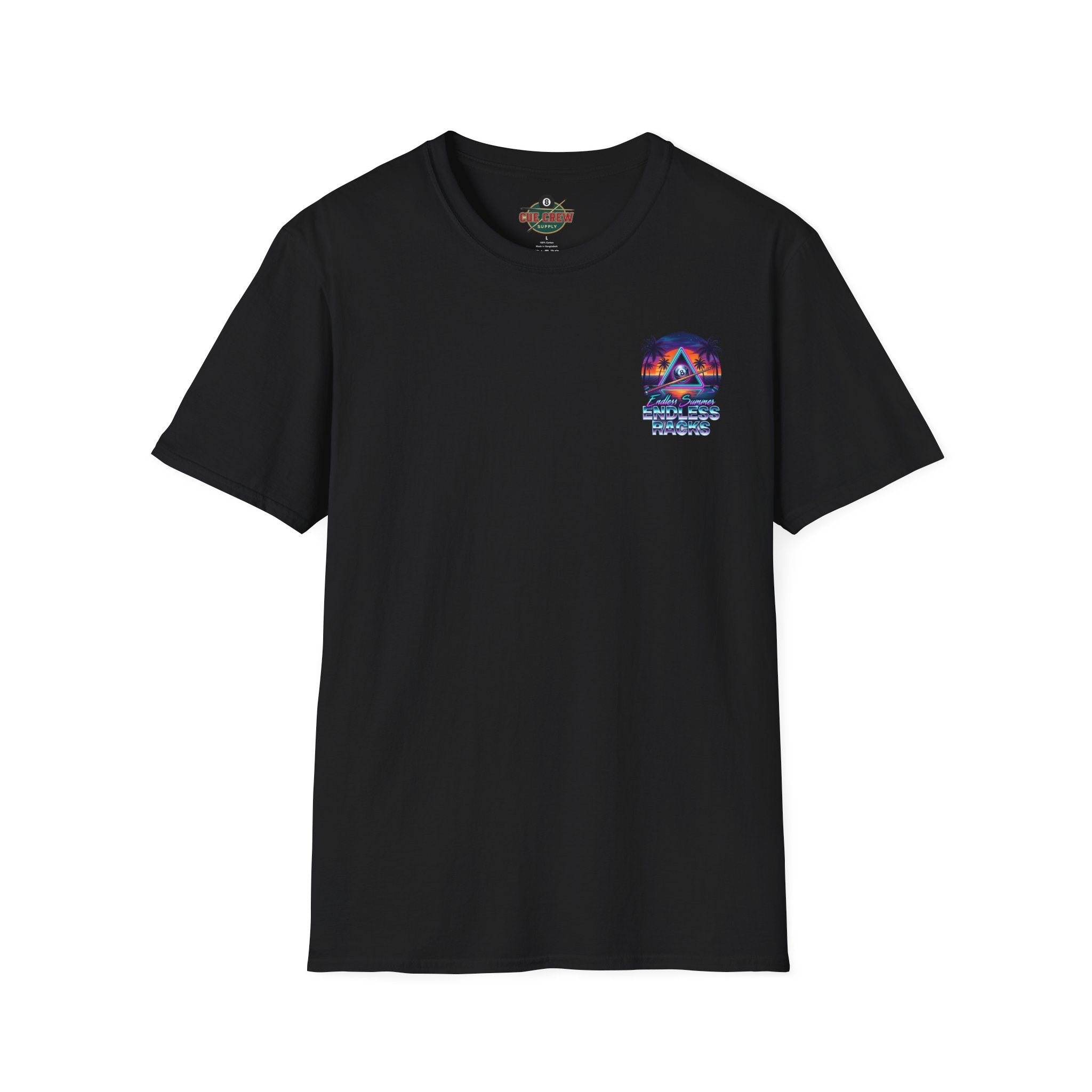 Endless Summer Endless Racks Billiards T-Shirt | Retro Sunset Pool Player Graphic Tee | Tropical 8 Ball Beach Vibes Shirt