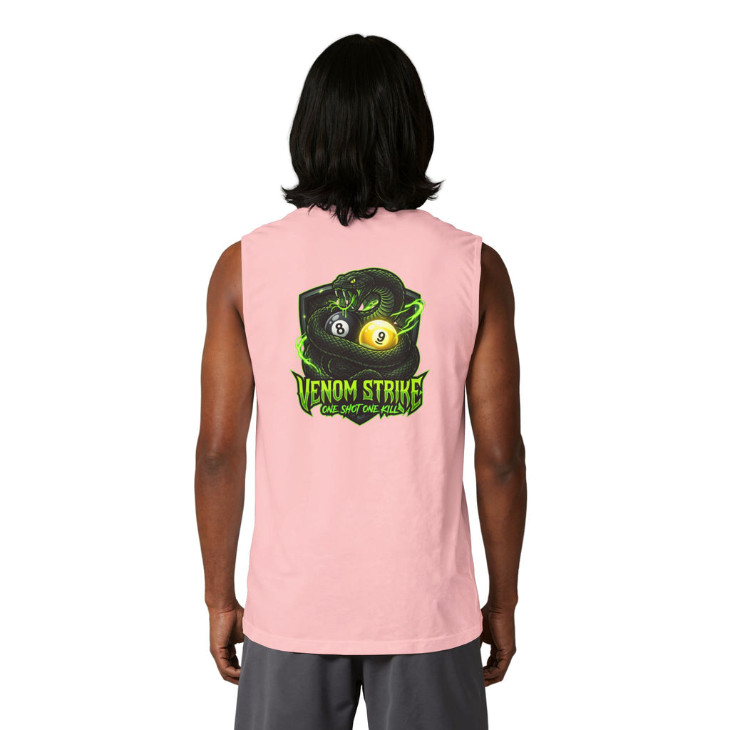 Venom Strike Unisex Muscle Tank – Snake 8 Ball & 9 Ball Pool Player Sleeveless Shirt | Billiards Gym Tank by Cue Crew Supply
