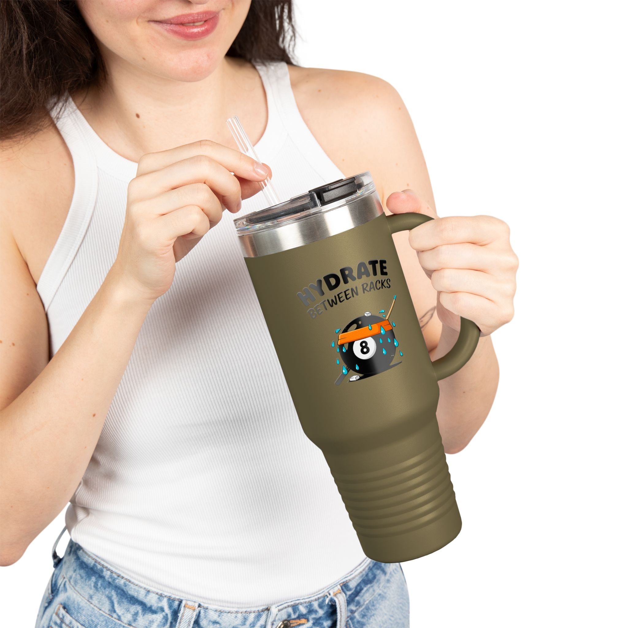 Hydrate Between Racks Billiards 40oz Insulated Travel Mug