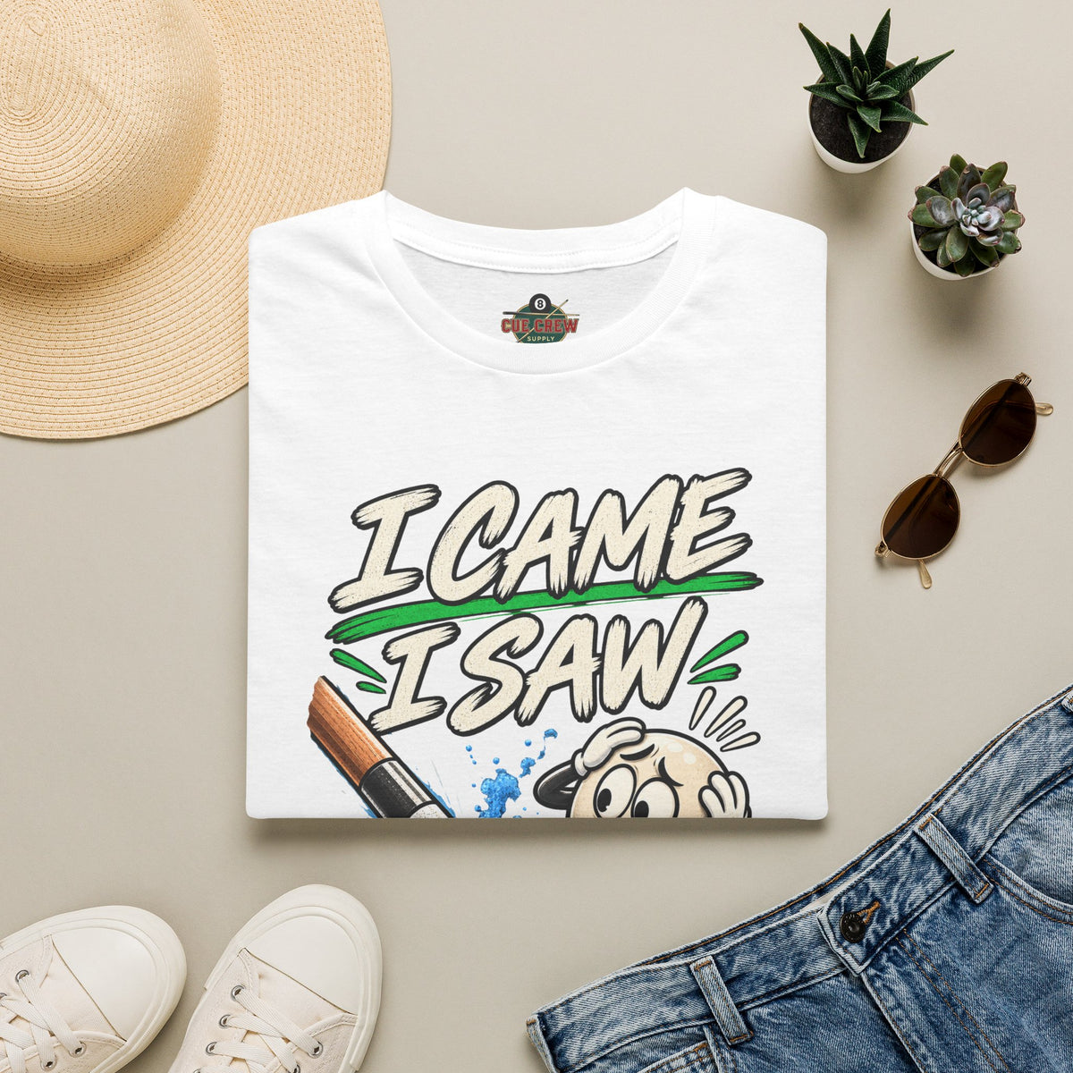 I Came I Saw I Miscue’d – Funny Billiards T-Shirt – Pool Player Tee