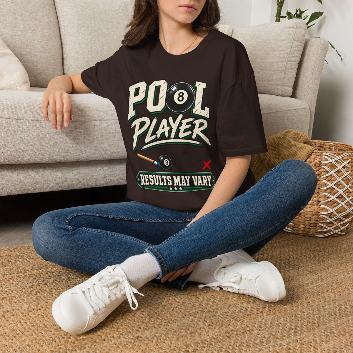 Pool Player Results May Vary – Funny Billiards T-Shirt