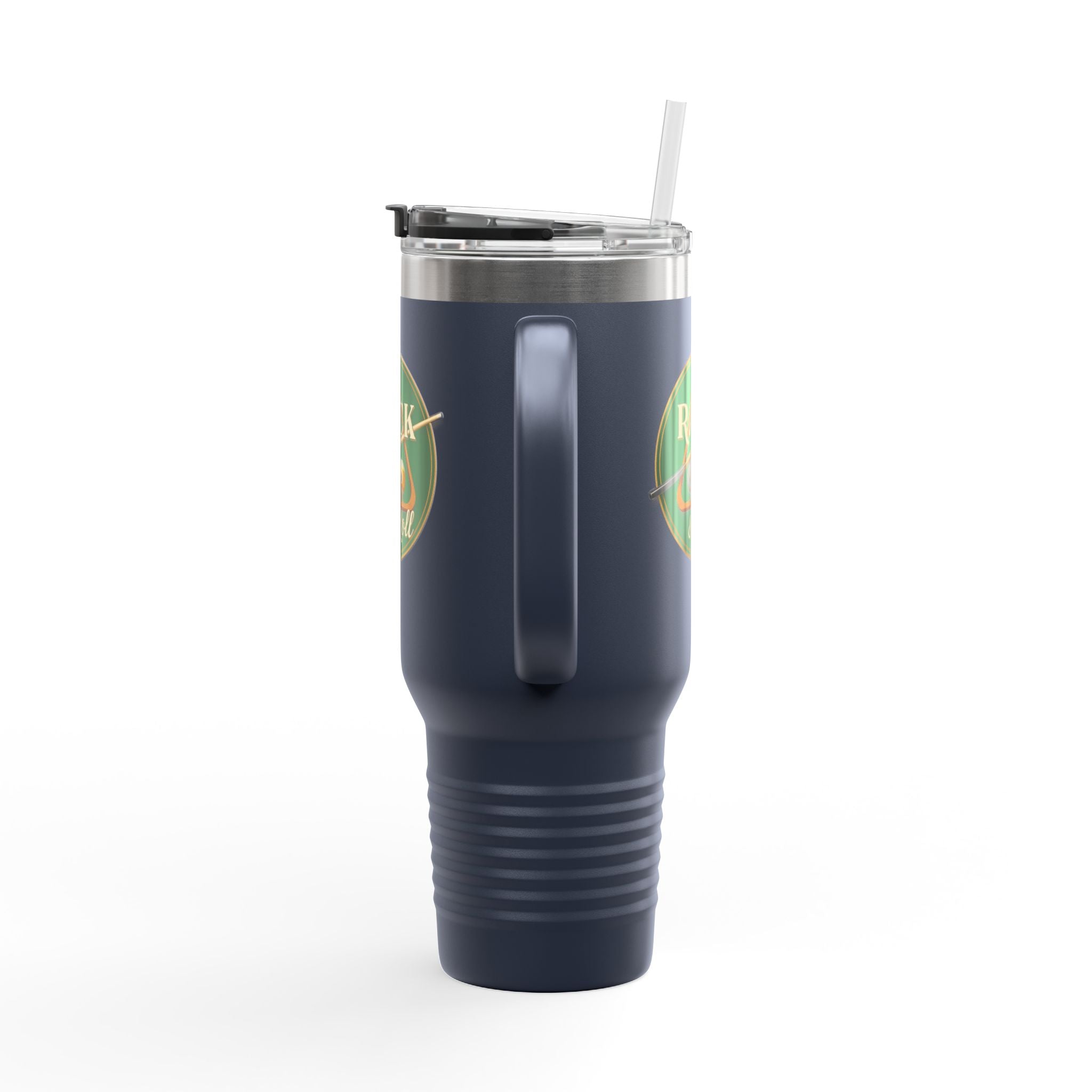 Rack & Roll Billiards Pool Cue Logo 40oz Insulated Travel Mug
