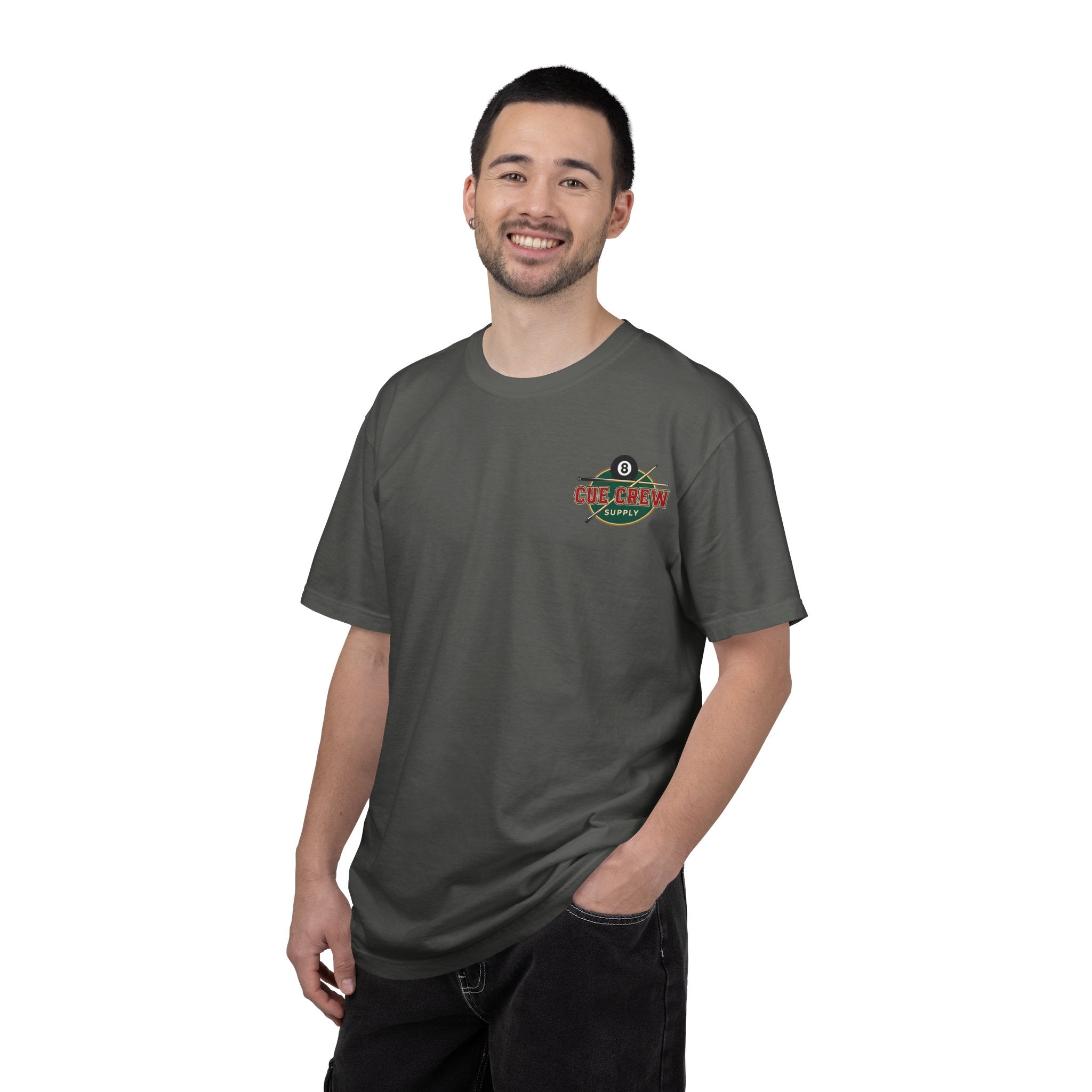Tradition Meets Precision Pool 8-Ball Crest Comfort Colors Tee