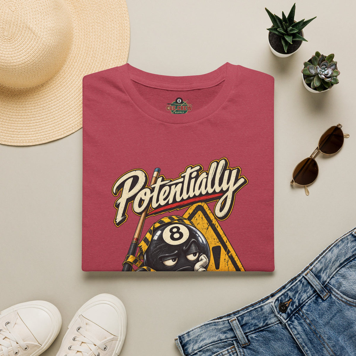 Potentially Dangerous – Funny 8-Ball Billiards T-Shirt – Pool Player Tee