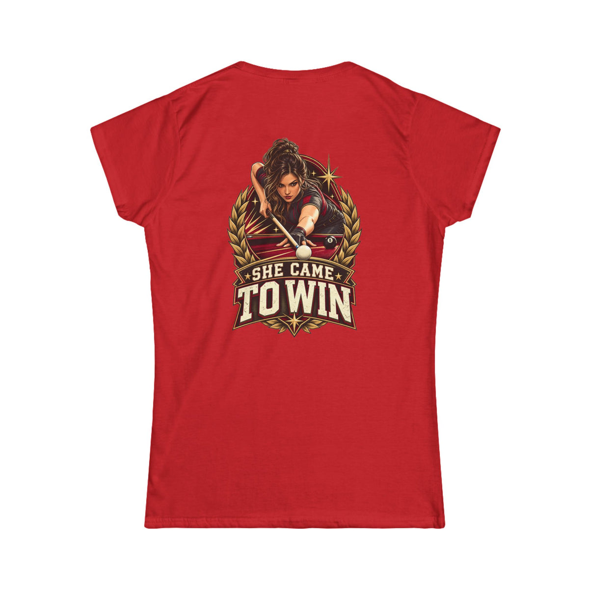 She Came To Win Women’s Billiards T-Shirt – Front & Back Pool Tee