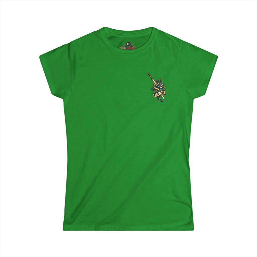 This Girl Can Run Out – Women’s Billiards T-Shirt – Front & Back Pool Tee