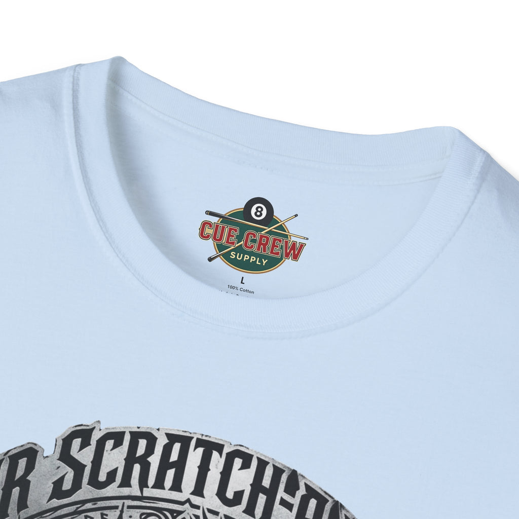 Sir Scratch-A-Lot Funny Billiards T-Shirt | Medieval Pool Knight Graphic | Front Only Print Unisex Tee