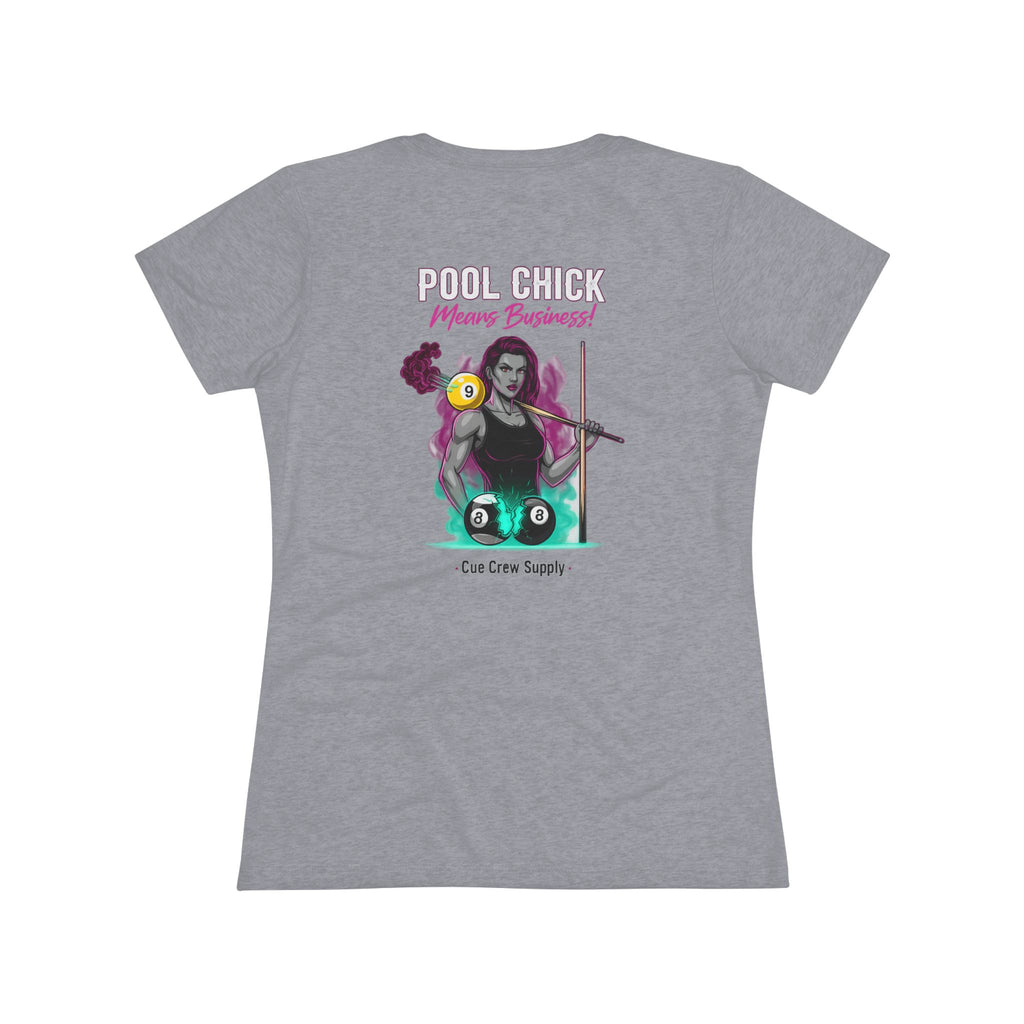 Pool Chick Means Business Ladies Billiards Next Level Tri-Blend Tee