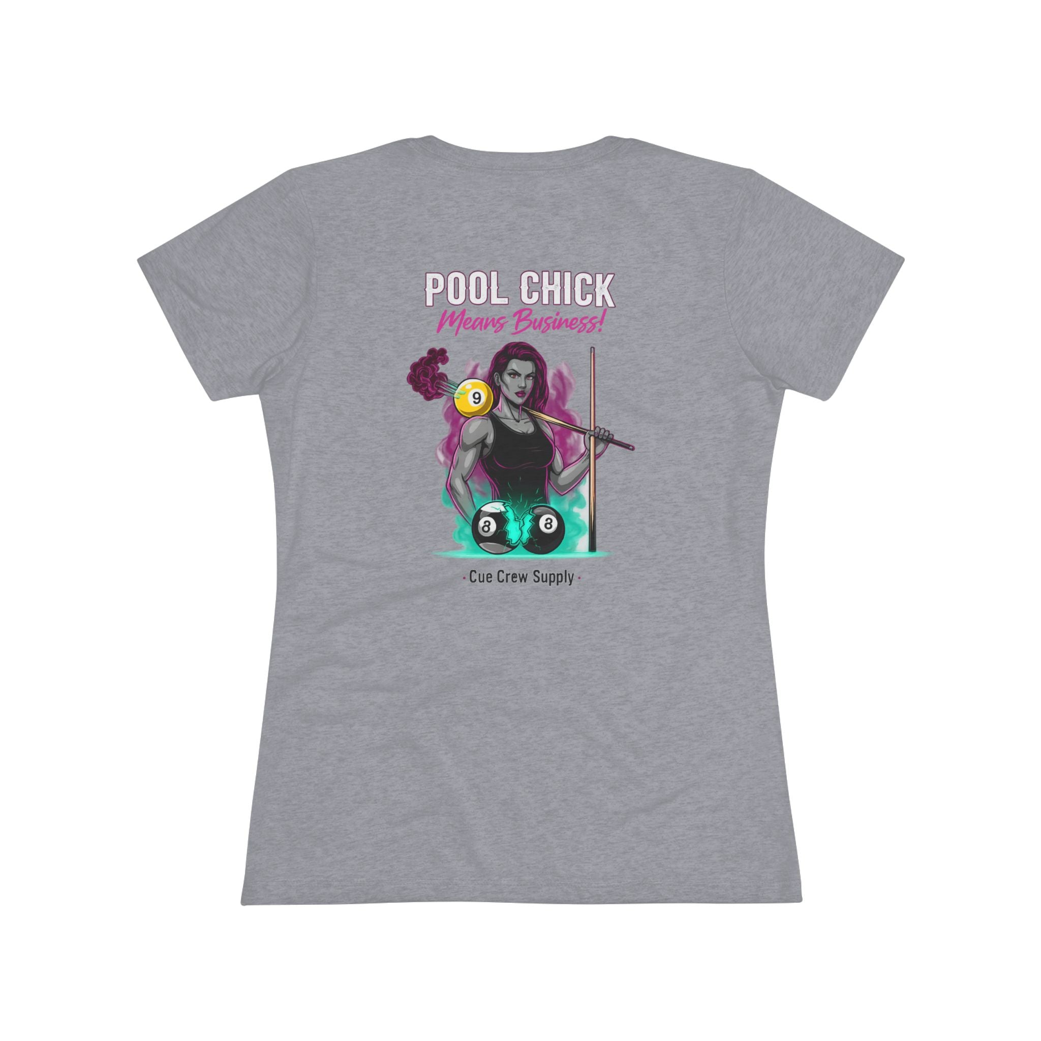 Pool Chick Means Business Ladies Billiards Next Level Tri-Blend Tee