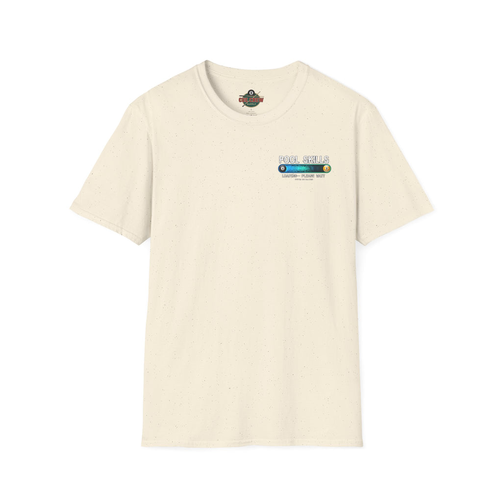 Pool Skills Loading Funny Billiards T-Shirt | Gamer Style Pool Player Graphic Tee | Front & Back Print