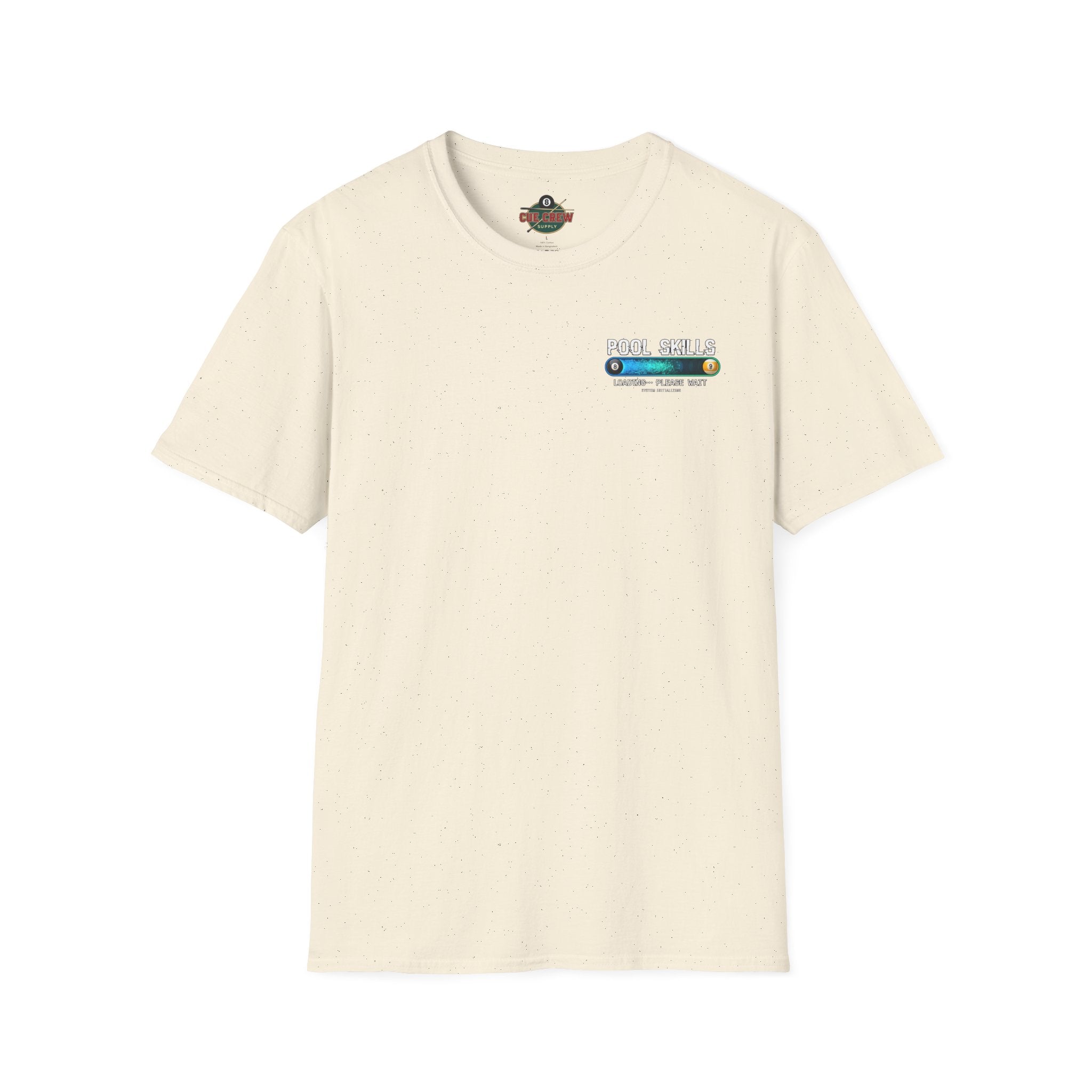 Pool Skills Loading Funny Billiards T-Shirt | Gamer Style Pool Player Graphic Tee | Front & Back Print
