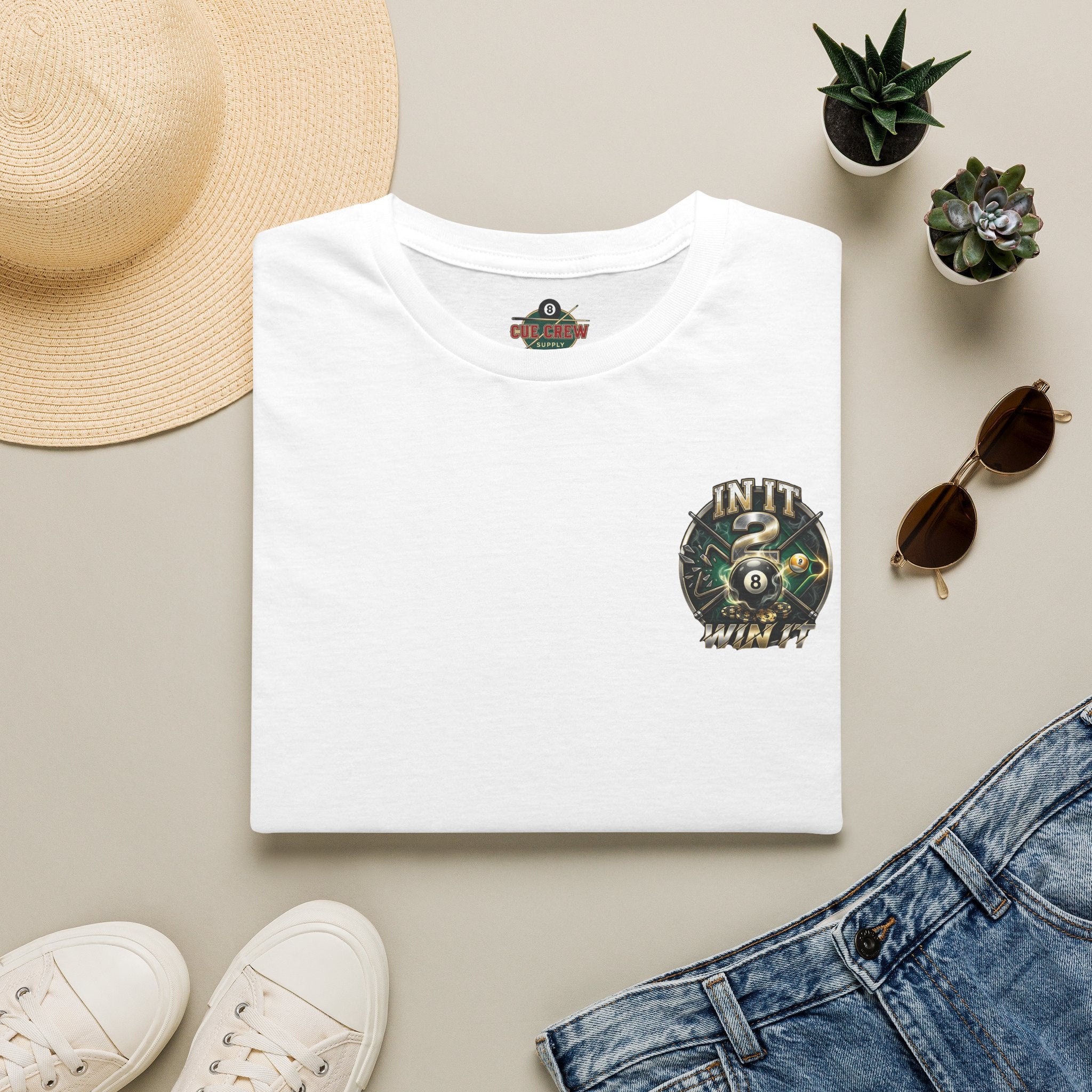 In It 2 Win It Billiards T-Shirt | Lucky 8 Ball & 9 Ball Pool Player Graphic Tee | Front & Back Print