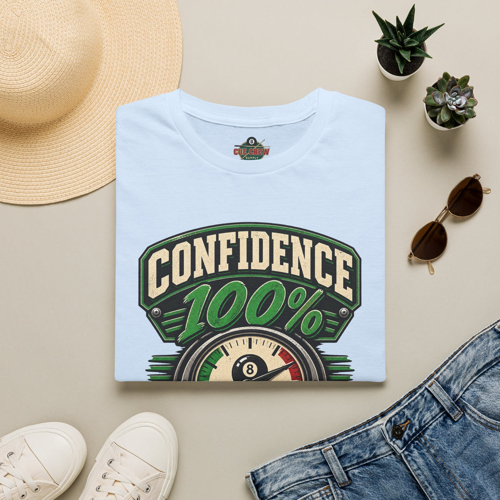 Confidence 100% Accuracy Pending – Funny Billiards T-Shirt – Pool Player Tee