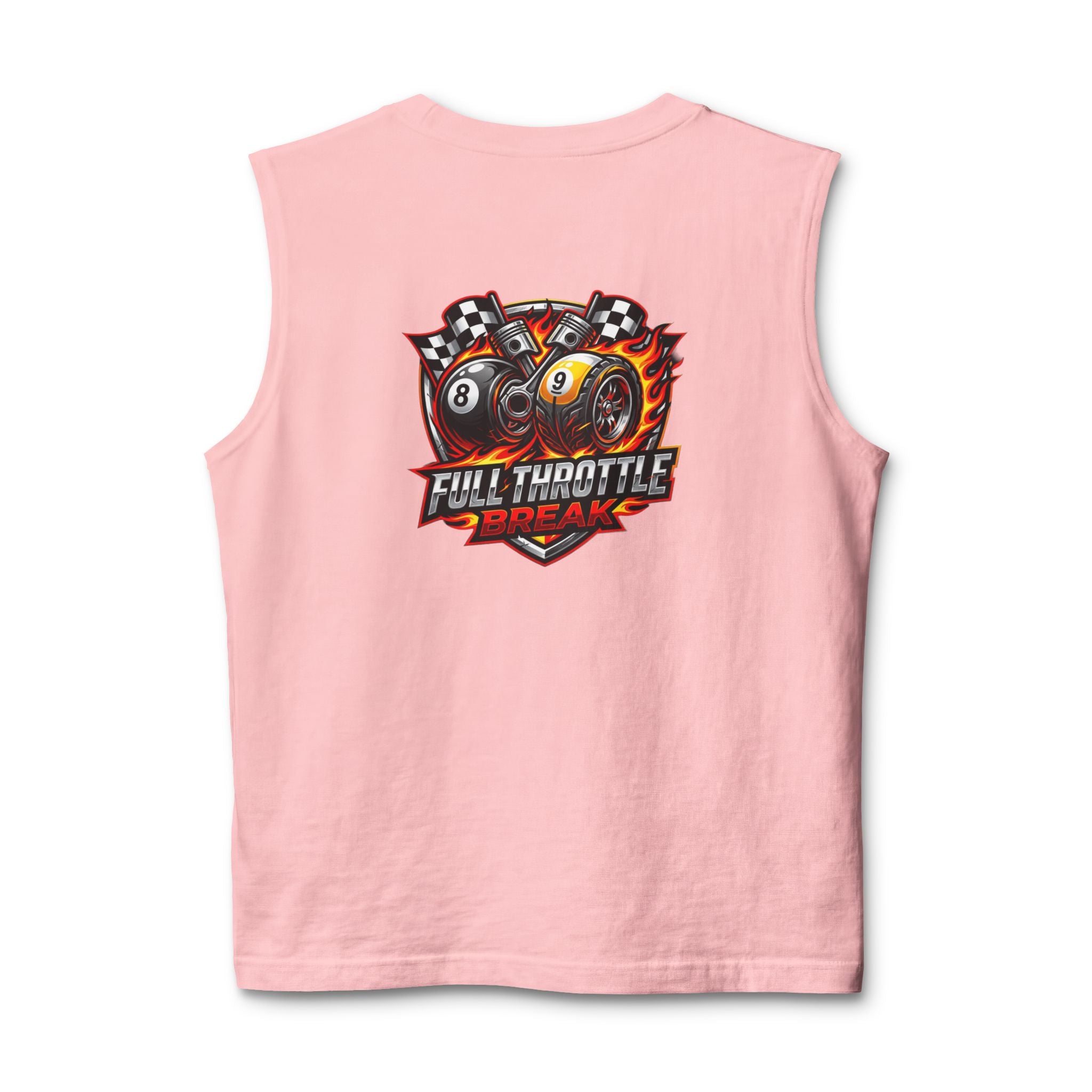 Full Throttle Break Unisex Muscle Tank | Hot Rod 8 Ball & 9 Ball Pool Player Sleeveless Shirt | Cue Crew Supply