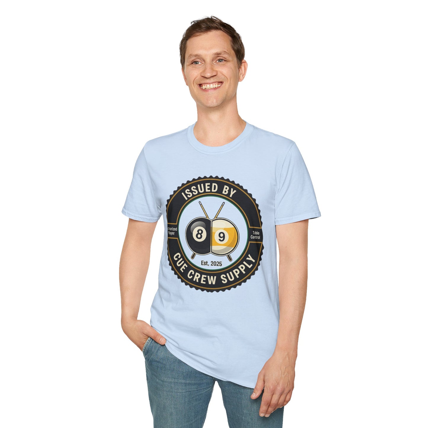 Issued By Cue Crew Supply V3 Core Line Billiards Gildan Tee