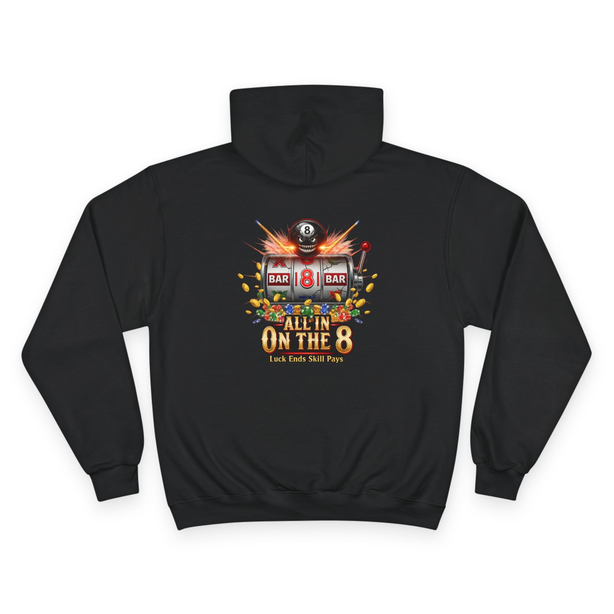 All In On The 8 Casino Billiards Mashup Champion Hoodie