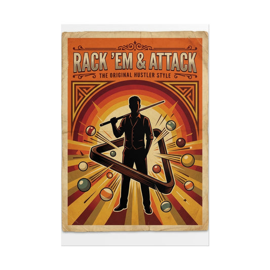 Rack 'Em & Attack 24"x36" Billiards Poster
