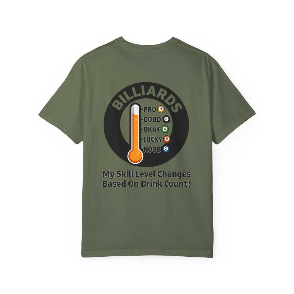 Drink Count Skill Meter Billiards Tee - Comfort Colors Brand