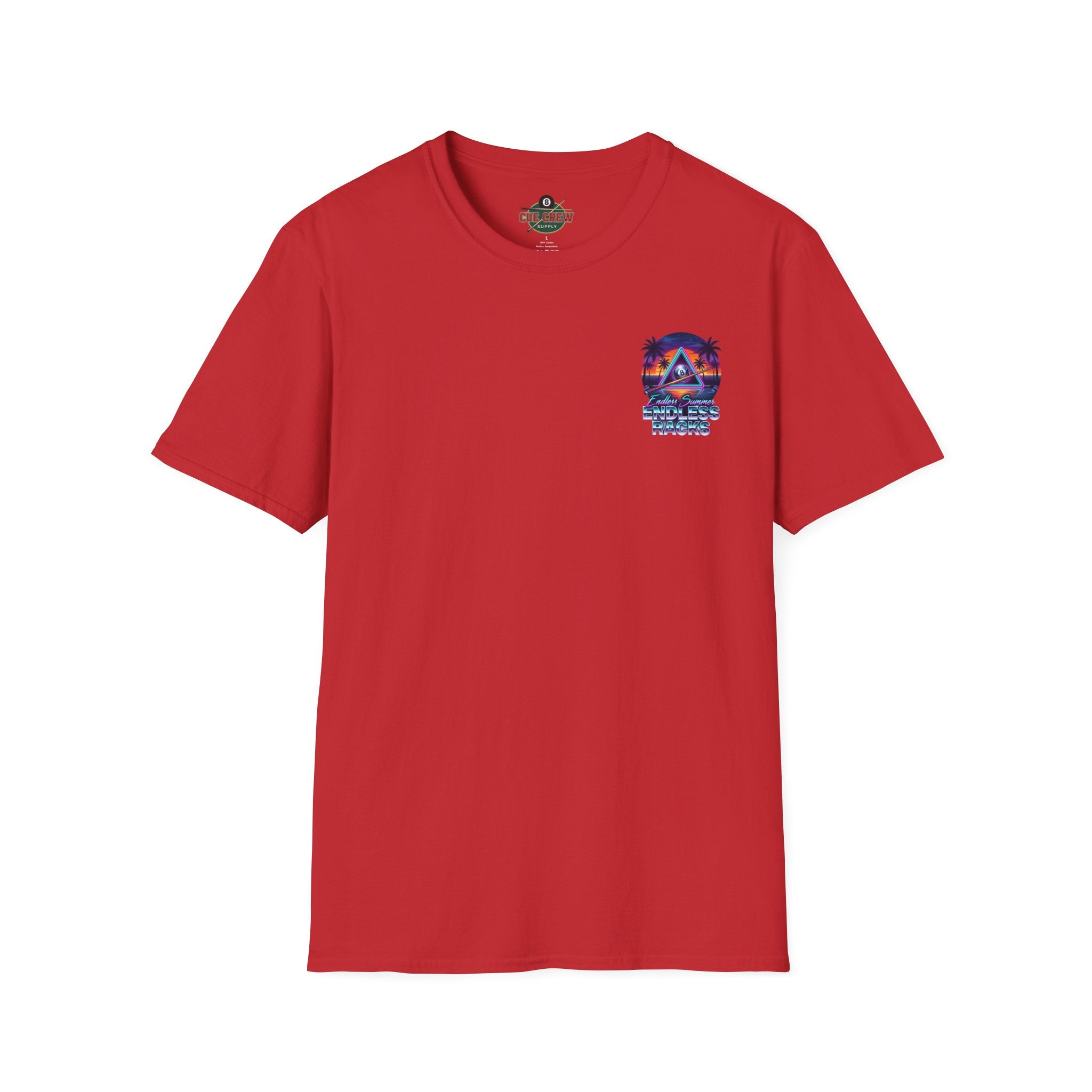 Endless Summer Endless Racks Billiards T-Shirt | Retro Sunset Pool Player Graphic Tee | Tropical 8 Ball Beach Vibes Shirt