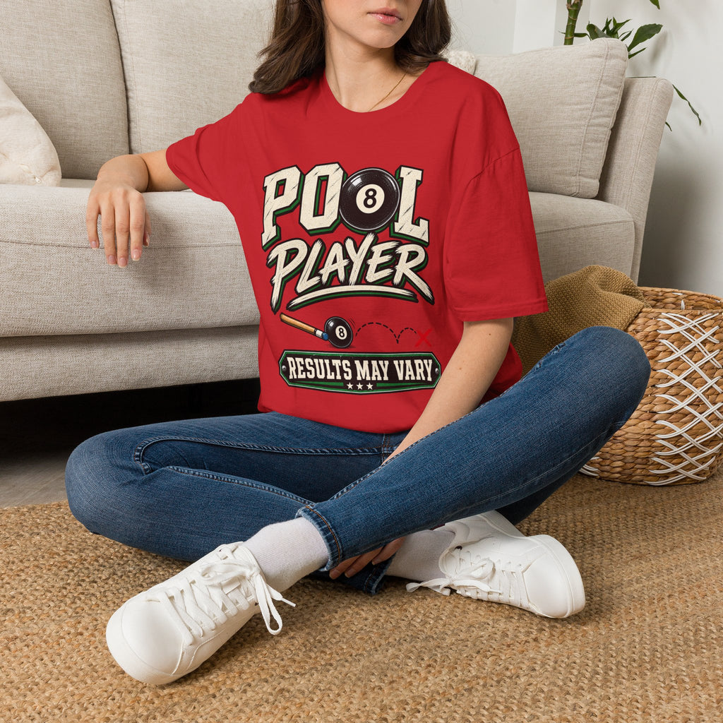 Pool Player Results May Vary – Funny Billiards T-Shirt