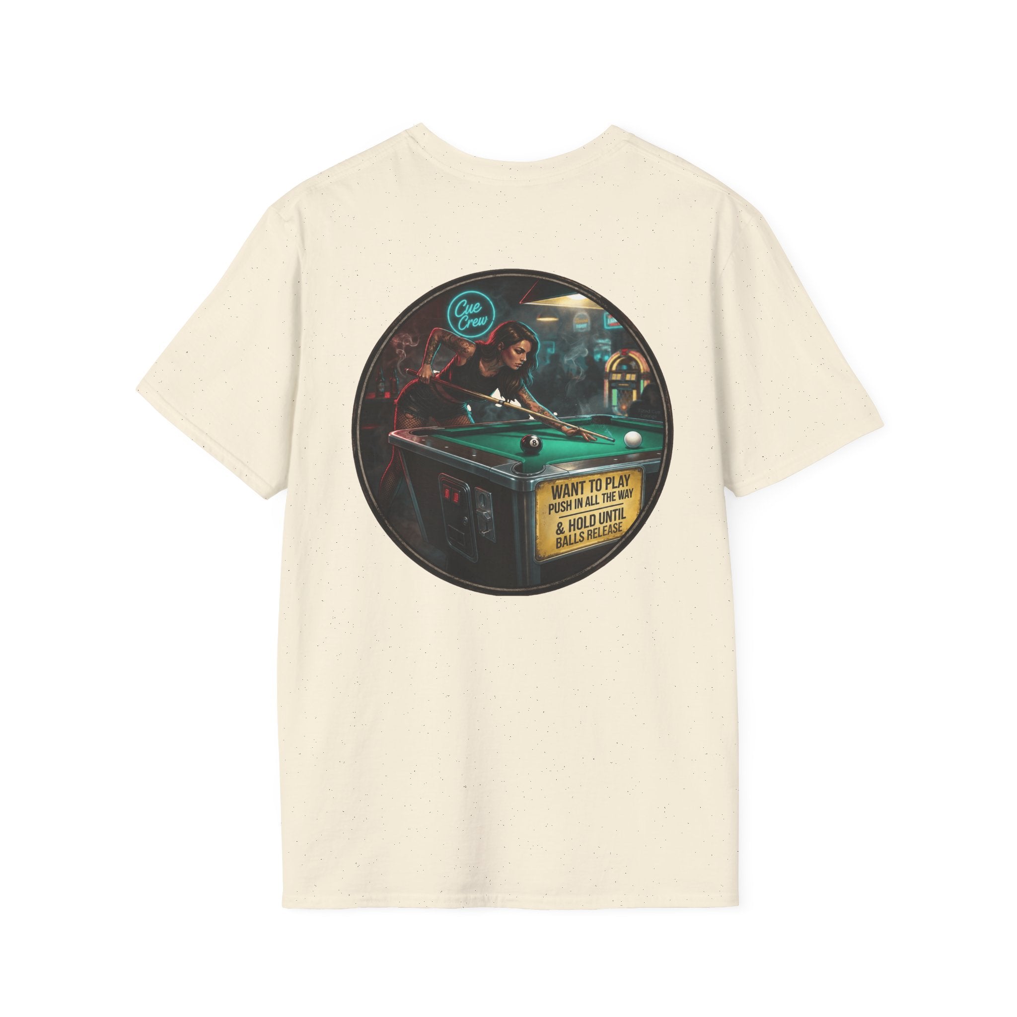 Push In All The Way Billiards T-Shirt – Vintage Coin-Op Pool Hall Graphic Tee | Front & Back Print