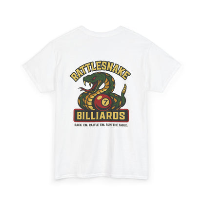 Rattlesnake Billiards - Rack 'Em, Rattle 'Em, Run The Table - Strike Hard, Play Bold Gildan Tee