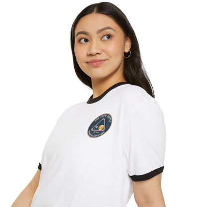 Cue Crew Supply Logo V11 Next Level Ringer Tee