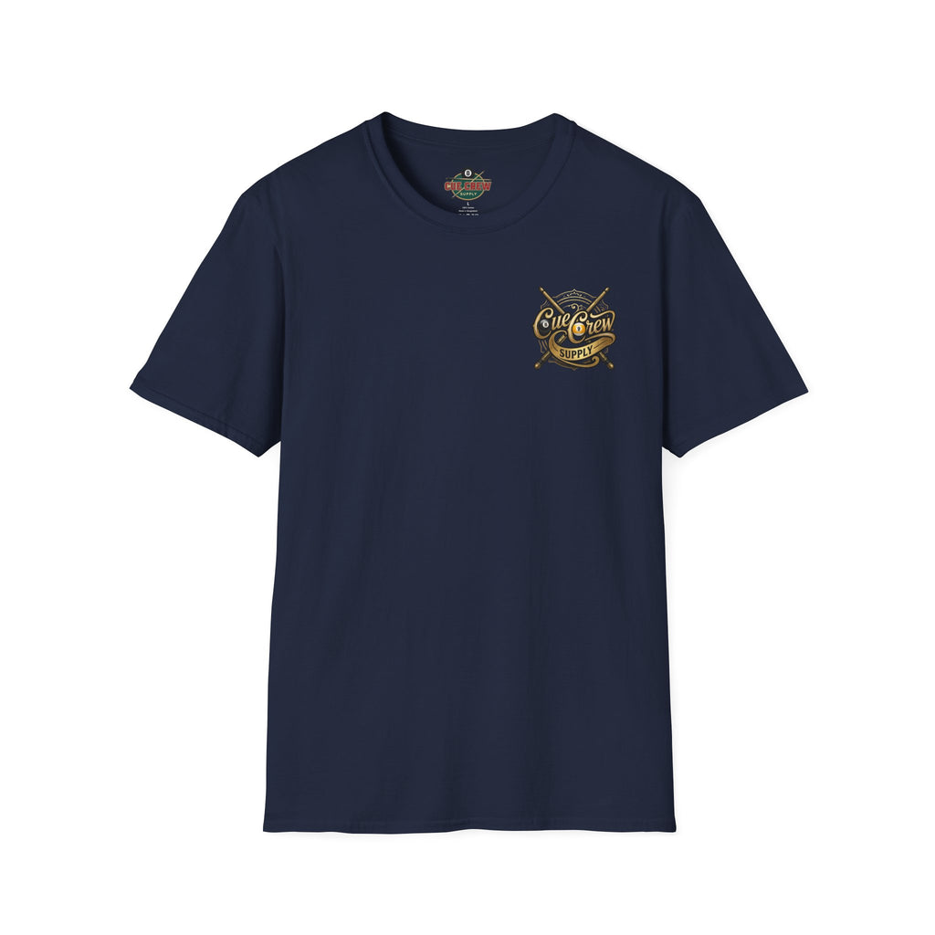 Cue Crew Supply Signature Billiards T-Shirt | Premium Pool Player Graphic Tee | Front & Back Print