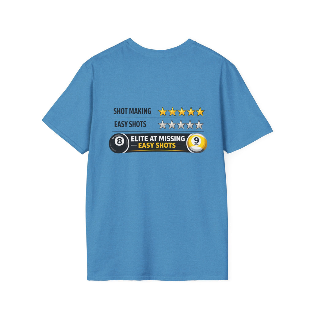 Elite at Missing Easy Shots Pool Player T-Shirt | Classic Series