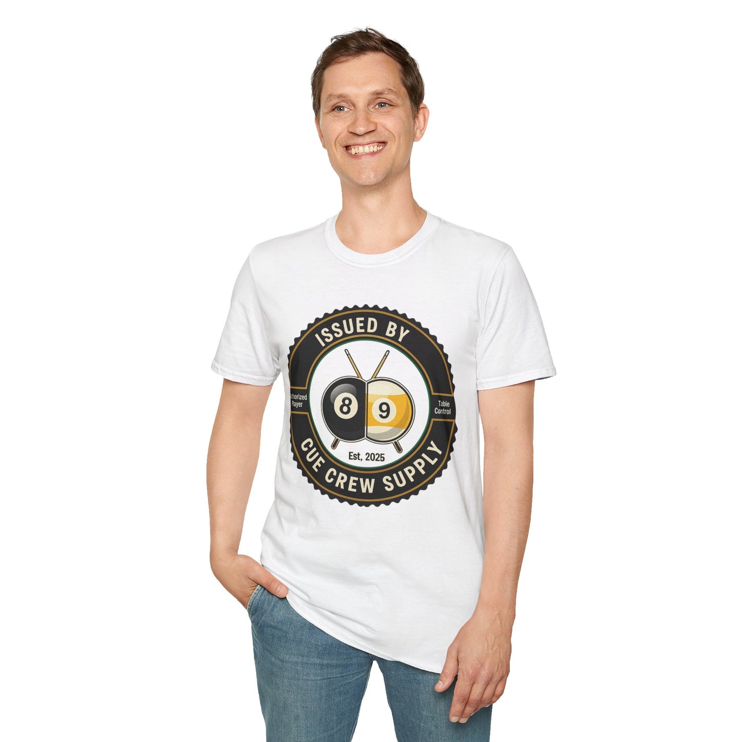 Issued By Cue Crew Supply V3 Core Line Billiards Gildan Tee