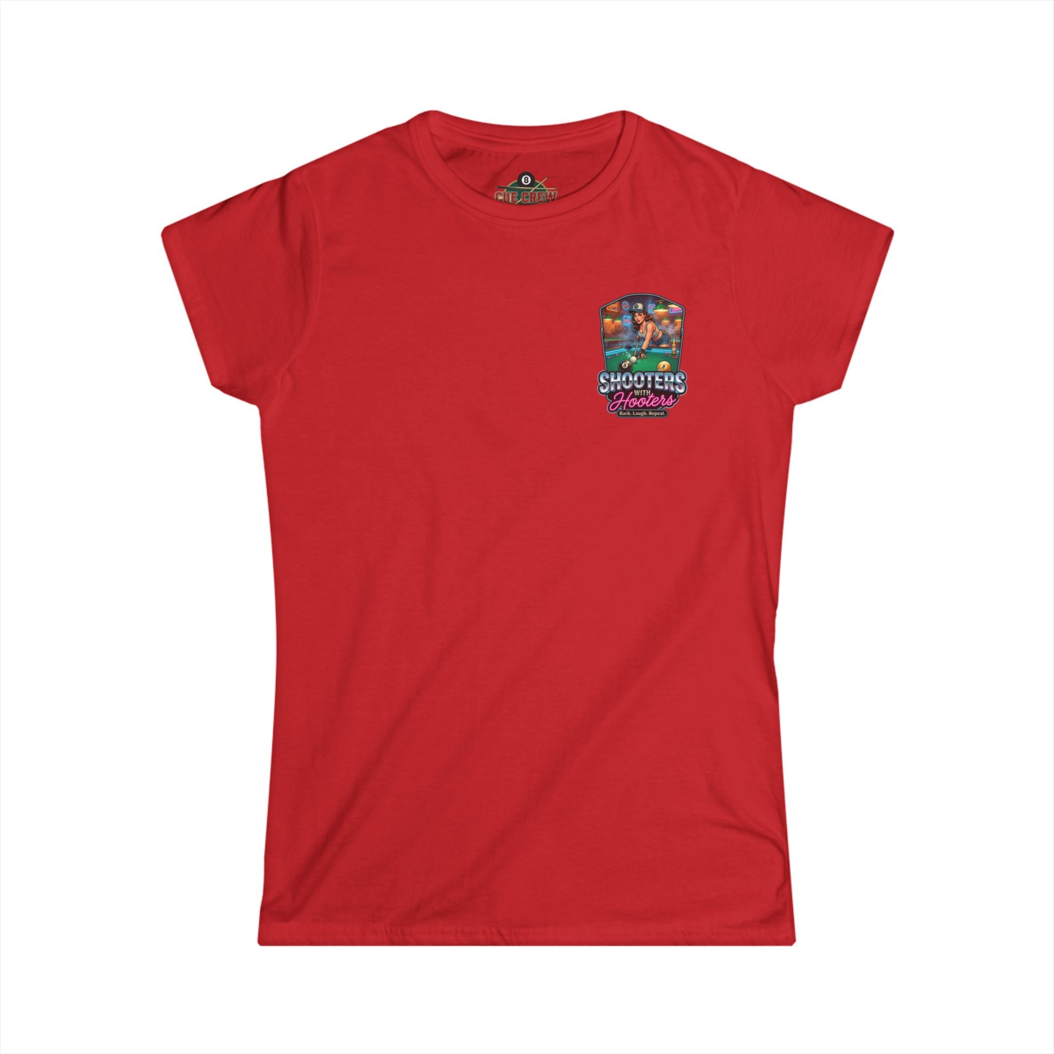 Shooters With Hooters Women's Billiards T-Shirt – Funny Pool Player Graphic Tee | Front & Back Print