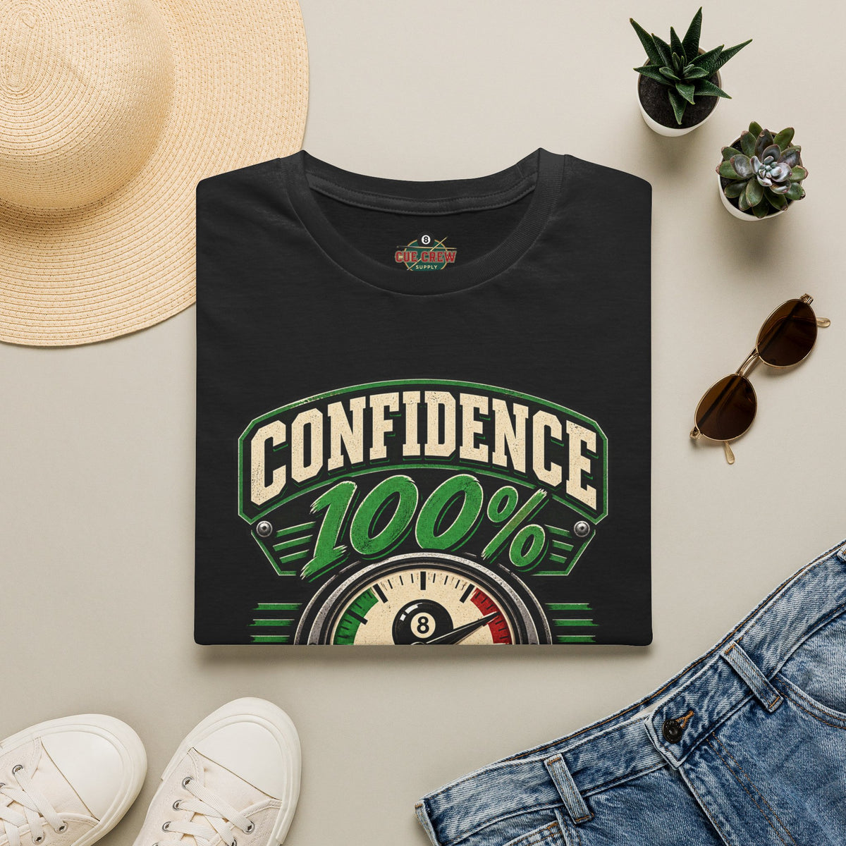 Confidence 100% Accuracy Pending – Funny Billiards T-Shirt – Pool Player Tee