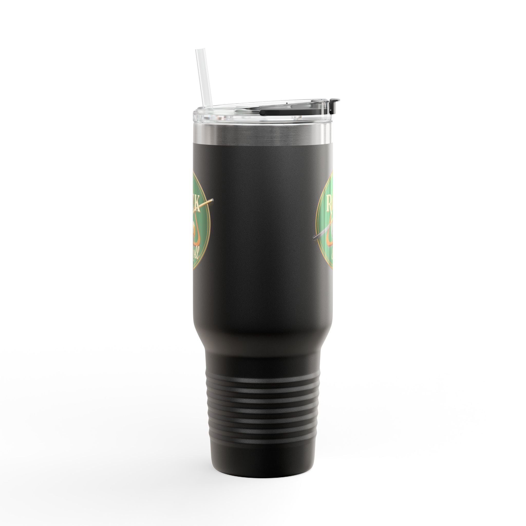 Rack & Roll Billiards Pool Cue Logo 40oz Insulated Travel Mug